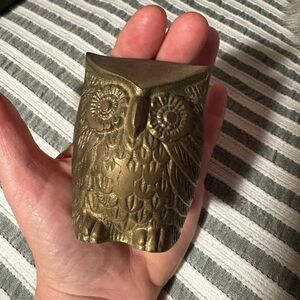 🔥 On Trend! Vintage solid brass owl 3 in made in Korea cottage core rustic boho